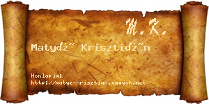 Matyé Krisztián névjegykártya